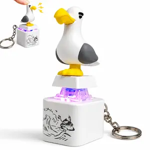 Funny Seagull "Mine!" Sound Keychain with LED Light – Press to Play Real Seagull Sounds, Cute Interactive Key Ring Gift for Kids & Adults