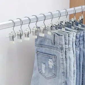 45pcsMetal Clips with Hooks, Hanging Clips for Clothes Pants Hats Socks, 360 Rotating Closet Organizers, Heavy Duty Space Saving Home Storage Clamps