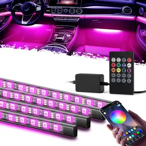 DIBMS RGB Car Strobe Safety Lights with Remote, Holiday Gifts for Husbands, Interior Led Lights for Car Accessories for Women Men, Birthday Gifts for Men Him, APP Control with USB Port Music Sync Color Change Lights for Jeep Truck Decor, 12V