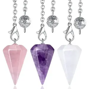 Divination Pendulum Kit - 3 Healing Crystals (Amethyst, Rose Quartz, Clear Quartz)| Reiki Energy, Witchcraft & Spiritual Practice  PendulumReading AskYourPendulum ChakraBalancing DivinationTools  CrystalCollector CrystalAesthetic
