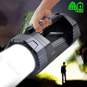 Rechargeable Spotlight Flashlight, Ultra-Bright LED Handheld Spotlight, USB-Charging Portable Lantern with Side Lighting, Ideal for Emergencies, Hiking, and Camping