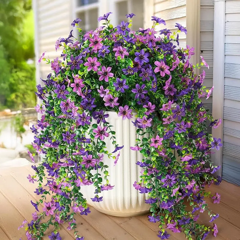Artificial Flowers: Eucalyptus, Violet, Phalaenopsis, Six-Petal Flower, Outdoor Hanging Basket Vine
