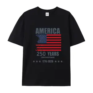 Men'S America 250 Years Semiquincentennial Graphic T-Shirt - 1776-2026 Patriotic Design, Comfortable Loose Fit Casual Tee for 4th of July, Casual Attire & History Events