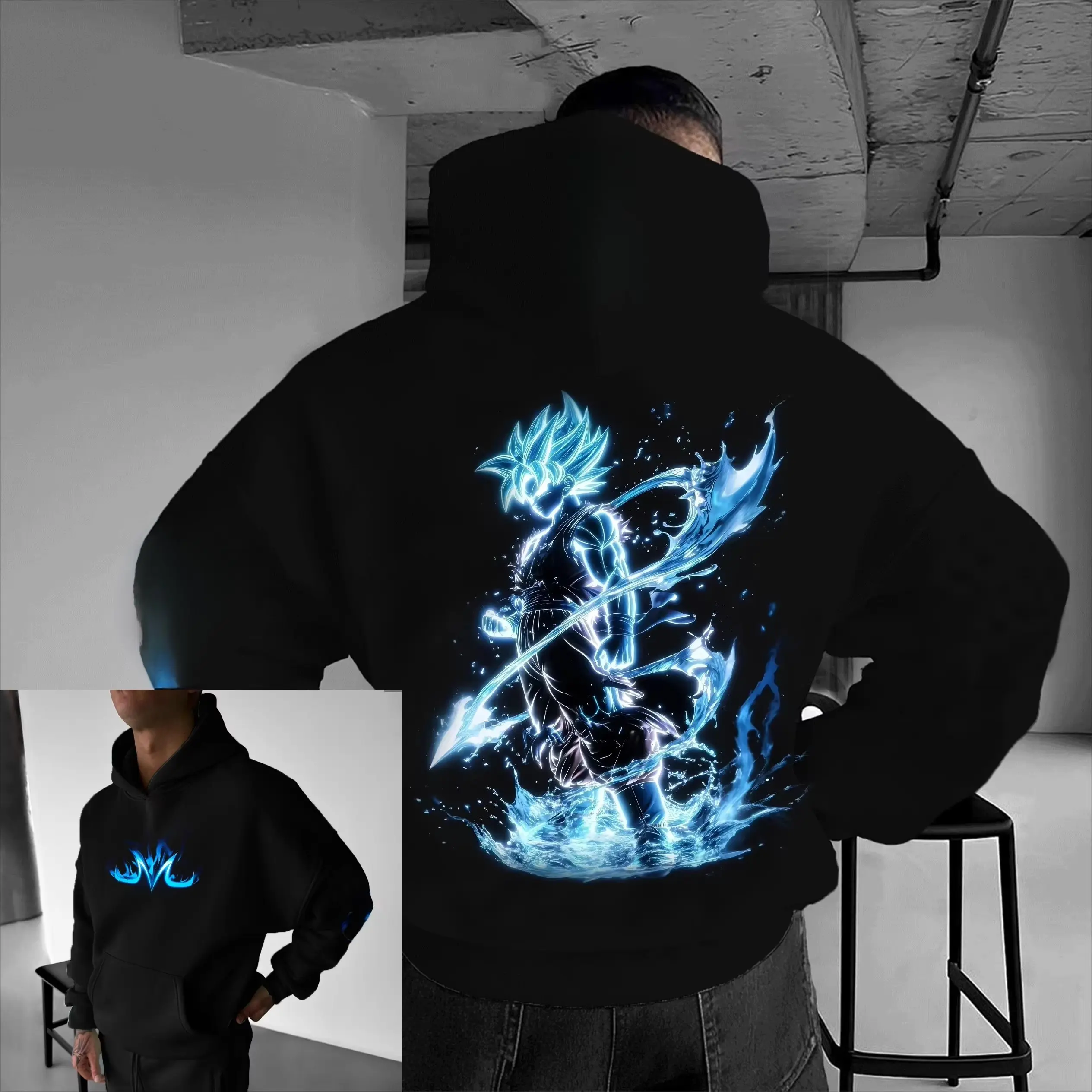 DBZ Anime Saiyan Streetwear Style Hoodie, Anime Fan T-Shirt, Anime Color Shirt, 2026 Sweatshirts Menswear Top, Anime Lover Gifts