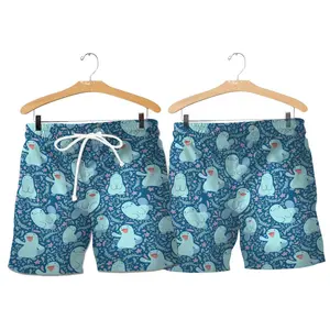 Quagsire Hawaiian Shorts Anime Summer Beach Shorts, Quagsire Anime Style Hawaiian Summer Shorts