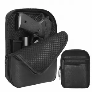 Black concealed carry holster, soft pistol holster, waist bag with belt loops, suitable for hunting and shooting sports accessories, suitable for men and women.