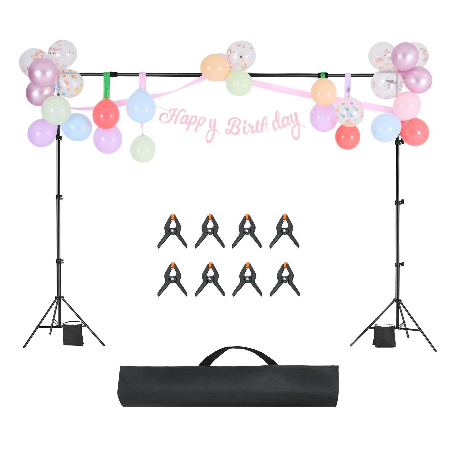 【summerfinds】7x10 ft Adjustable Steel Backdrop Stand Tripod Kit, Photography Equipment, Portable Tripod Mount Studios Holder for Party, Photo Studio (Super Brand Day Deal)