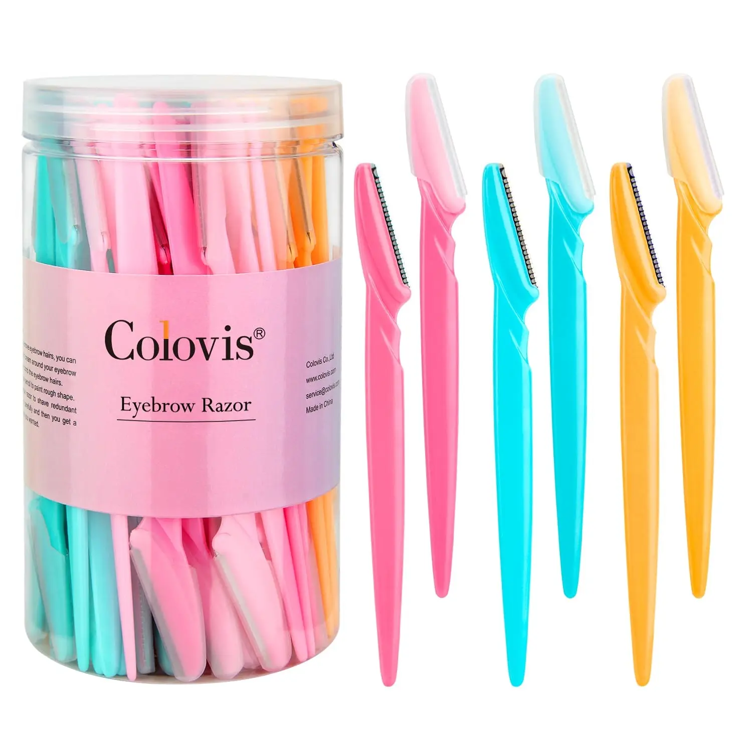 Colovis Women's Eyebrow Shaver & Eyebrow Razor, Stainless Steel Facial Hair Removal Tool with Protective Cover, Safe & Newbie-Friendly, Razors For Women, Eyebrow Shaping Kit