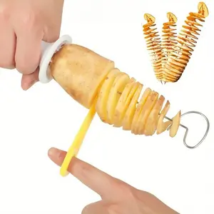 Multi-functional Potato Spiral Slicer, 1pcs Barbecue Manual Potato Slicer, Potato Tools, Kitchen Supplies