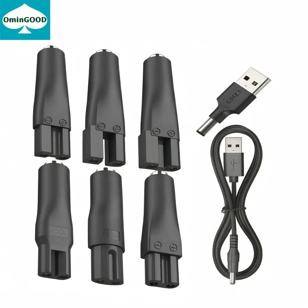8pcs Power Cable 5v Replacement Charger USB Adapter, Norelco Compatible, Lightweight, Portable, Travel, Suitable for Various Hair Clippers, Beard Trimmers, Razors, Essential Grooming Accessories