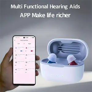 Reduction, Ultra Mini ITE Design for Discreet All-Day Wear, Clear Voice Enhancement, Bluetooth Streaming, Long Battery Life & Portable Charging Case for Daily Conversation, Music & Outdoor Use