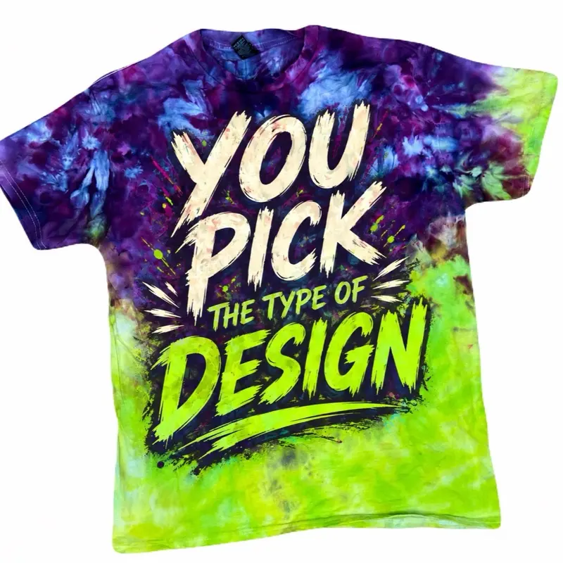 Limited Edition Tiedye T-Shirt - You Pick Style Design, Soft Casual Fitted Short-Sleeve Unisex Cotton Top with Moonstone-Infused Ink