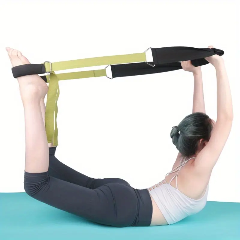 Adjustable Yoga Stretch Strap Leg Trainer & Back Bend Assistant - Medium Resistance Foldable Pilates Equipment, Suitable for Home Exercise, Ballet Split, Gymnastics - Purple Nylon and Fabric Elastic Training Equipment, Fitness Accessories, Multifunctional