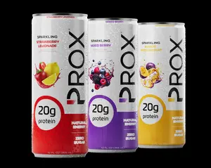 PROX Variety 12-Pack - Sparkling Strawberry Lemonade, Mixed Berry, Mango Passionfruit - 20g Protein, Zero Sugar, Natural Energy Beverage
