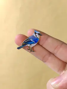 Blue Jay Enamel Brooch Pin Bird fashion Dinosaur Decorative Brooches Ornaments Lapel Bag Badges Jewelry Gifts