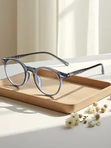 Unisex Retro Fashion Glasses, Classic Round Frame, Light Blocking Lens, Casual Style for All Seasons, Perfect Gift Idea