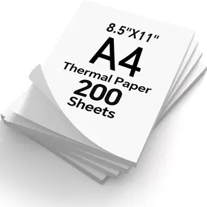 200 Sheets A4 Thermal Paper, Foldable Design Print Paper Compatible with Portable Printers, Multipurpose Use Perfect for Home Office and Learning