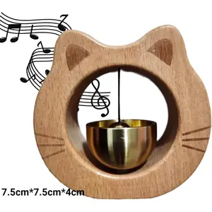Shopkeepers Bell for Door Opening, Magnetic Type Crisp Sound Wooden Bell, Wind Chime for Door, Store, Refrigerator, Porch, Garden, Entrance, Restaurant, Office, Housewarming Gift, finely honed, sculpted, simple, beautiful, exquisite (Cat-Shaped and whale
