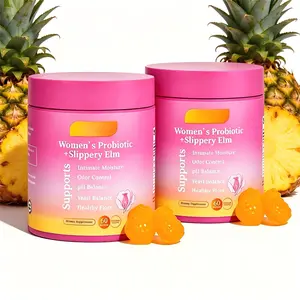 Her Juicy Hawaiian Pineapple Gummies Women’s Probiotics 60ct  with Slippery Elm & Prebiotics, Support Feminine Balance, Comfort & Gut Health Digestive & Feminine Dual Wellness Gummies Intimate Wellness Gummies