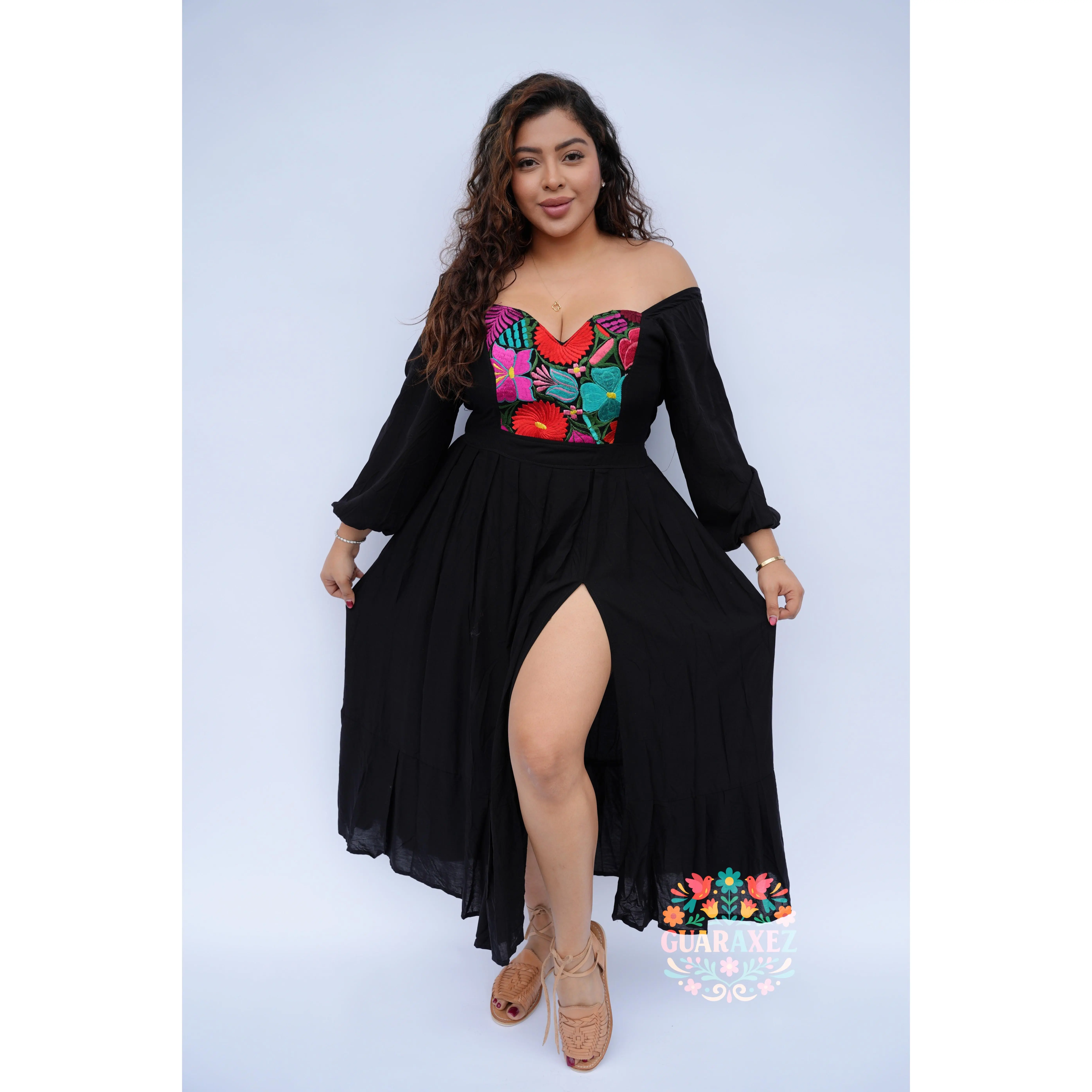 Esme Long Sleeve Dress Black woman party