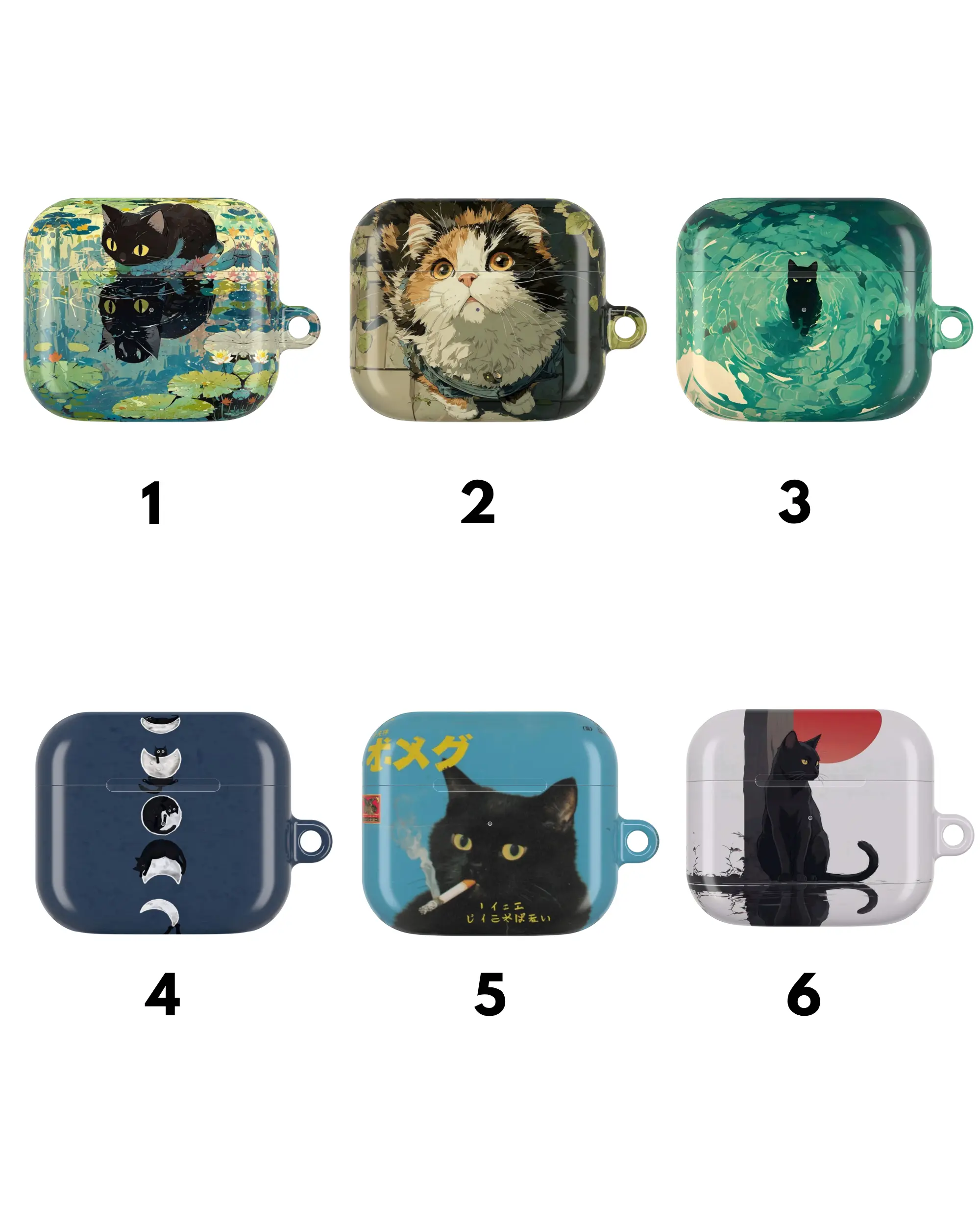 Cute & Funny Cat v2 Design AirPods Case,  Aesthetic AirPods Pro Case, Style Cover, Gift for Cat Lover for AirPods Pro 1 2 3 , Airpod 1 2 3 4
