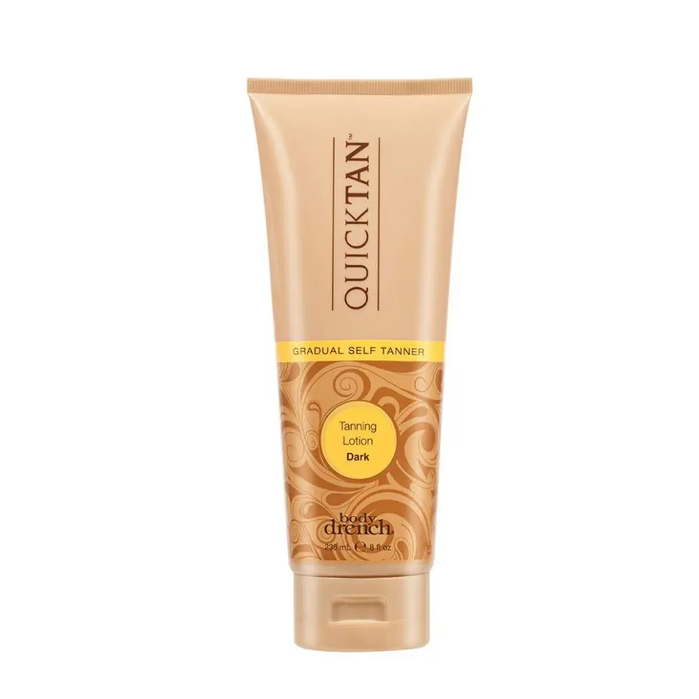 Body Drench Dark Gradual Quick-Tanning Body Self-Tanner Cream - 8oz Moisturizing Tanning Cream, Dermatologically Safe for Sensitive Skin, Long-Lasting Daily Moisturizer