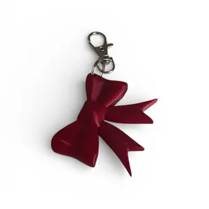 Coquette Bow Keychain or Purse Charm - Red Bow with Silver Clasp for Stylish Accessories