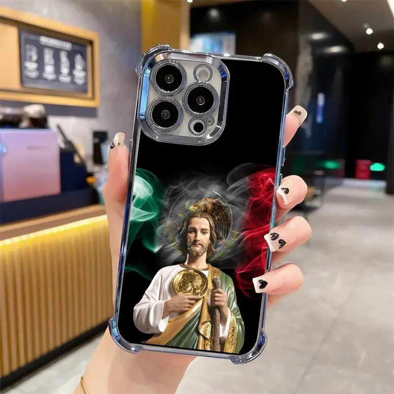 St. Jude Pattern Shockproof Phone Case For iPhone 17 16 15 14 13 Pro Max Plus Four Corners Shock Absorbing 253