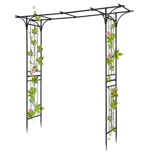 Ubesgoo Wrought Iron Arch Arbor, Courtyard Plant Climbing Frame, Outdoor Wedding Solemnisation Ceremony Decor for for Entrance Gate of Patio, Garden, Park, Porch