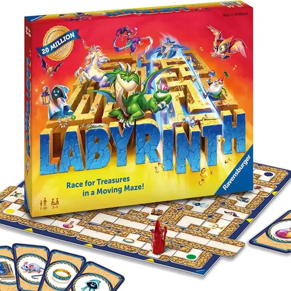 Labyrinth Board Game, Strategic Maze Challenge for Family Game Night, Treasure Hunting Adventure for Kids and Adults, Ages 7+, 2–4 Players, Great Birthday Gift
