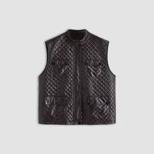 Cider Classic Brown Quilted Vest for Casual Daily Wear