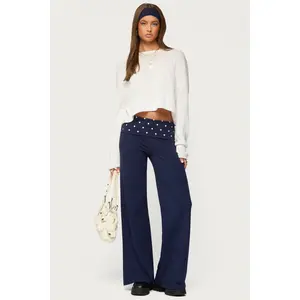 Reeva Polka Dot Foldover Pants