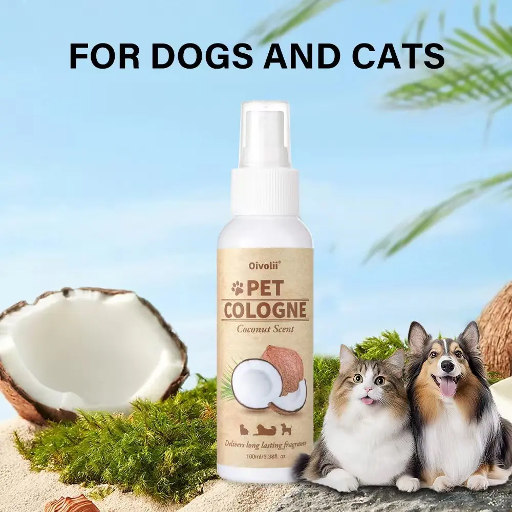 Pet Perfume for Dogs & Cats, Natural Coconut Scented Body Fragrance, Clean Odor Eliminator, Odor Remover, Odor Removal Spray, Odor Destroyer, Long-Lasting Freshness, 1pc Pet Cologne