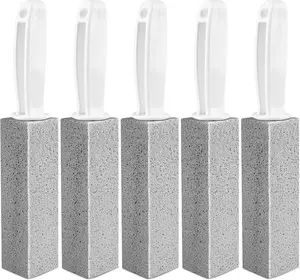 Toilet Pumice Stone With Handle, 5 Pack Pumice Stone Toilet Bowl Cleaner, Hard Water Toilets Ring Remover for Cleaning Toilets, Bathtubs, Stove, Grills, Swimming Pools, Sinks