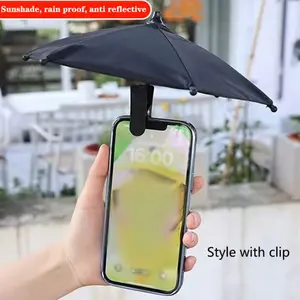 1pc Phone Rainproof Anti-Glare Umbrella, Mini Sunshade for Live Streaming Cycling, Cute Clip-On Umbrella, Small Decorative Umbrella, Lightweight Umbrella