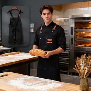 Thicken Canvas Denim Apron Antifouling Barista Apron Kitchen Cooking Aprons Restaurant Worker Barber Carpenter Florist Apron For Women Man