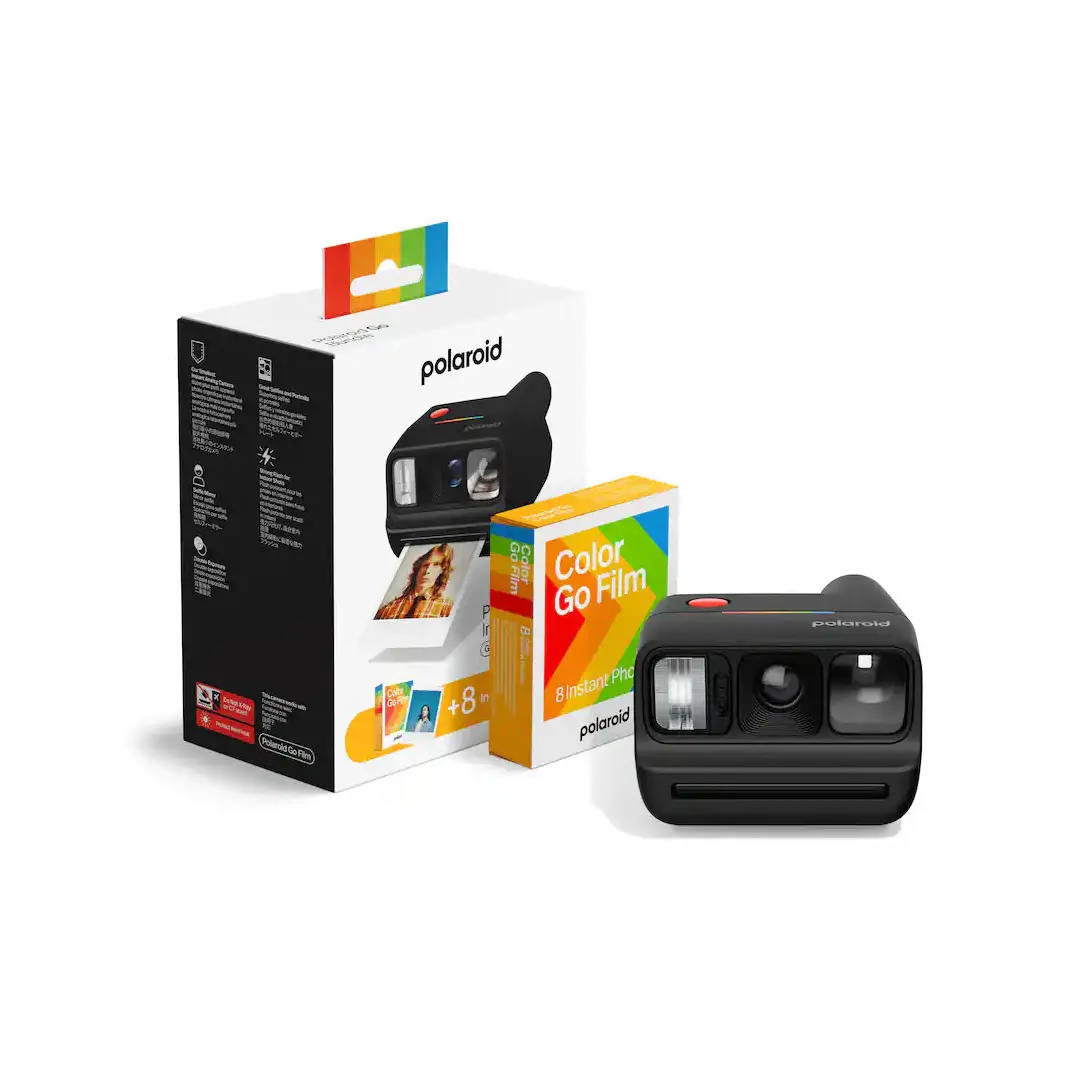 Polaroid Go Generation 3 - Mini Instant Camera + Film Bundle (8 Photos Included) - Black (6649)