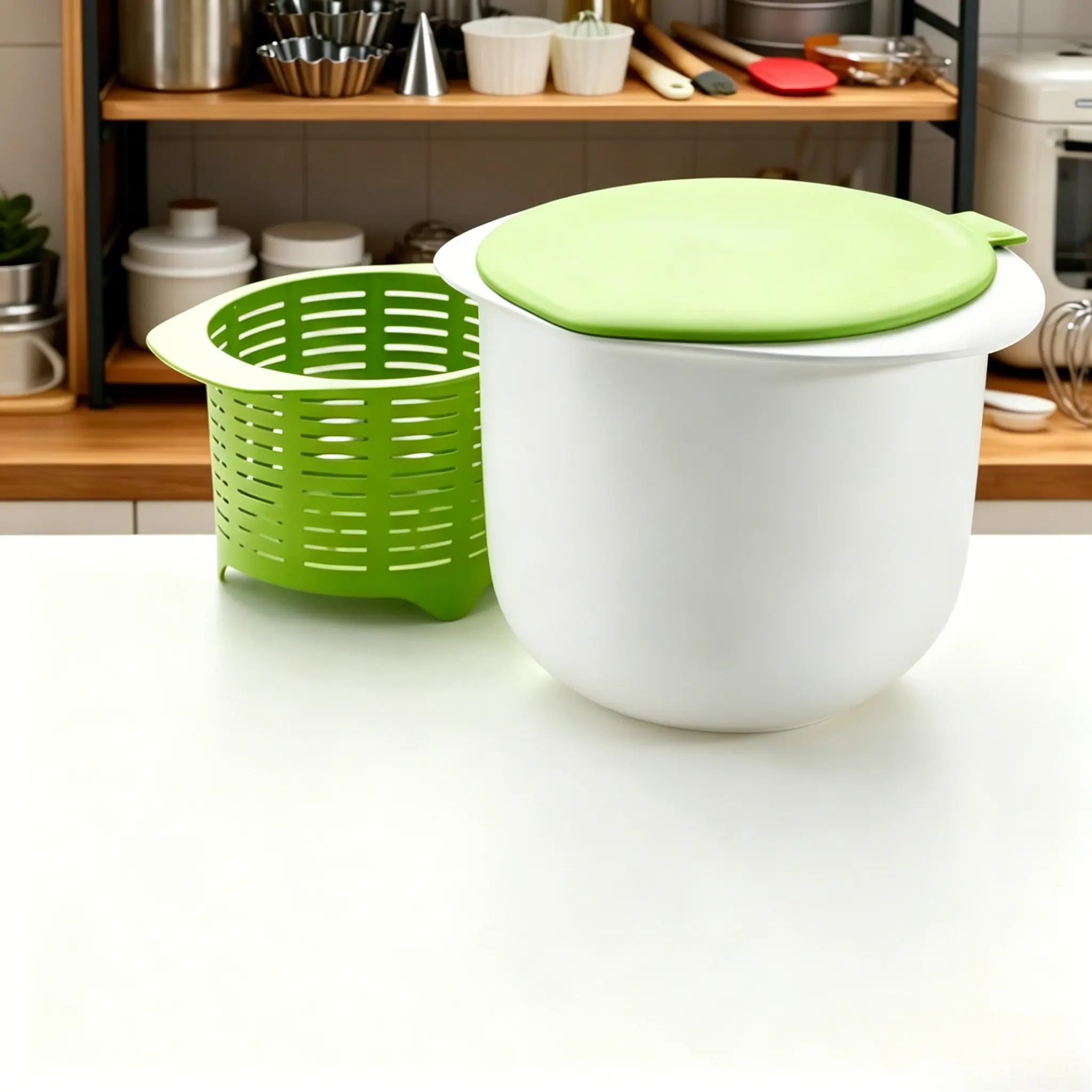 Multifunctional Cheese Making Set, Cheese Tofu Presser with Filter & Drain Basket, Reusable Cheese Mold Kit for Homemade Cheese, Yogurt & Tofu