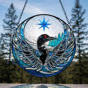 Loon Bird Window Hanging Suncatcher, Nature Inspired Decor