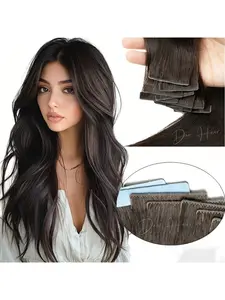Invisible PU Skin Weft Tape-In Hair Extensions, Available in 12, 16, 20, 22 Inches, Seamless Design, Injected Hair, Hand-Tied Construction