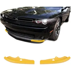 Front Bumper Lip Splitter Front Shovels for 2015-2021 Challenger Scat Pack R/T GT SRT Plus, Yellow, 2PCs