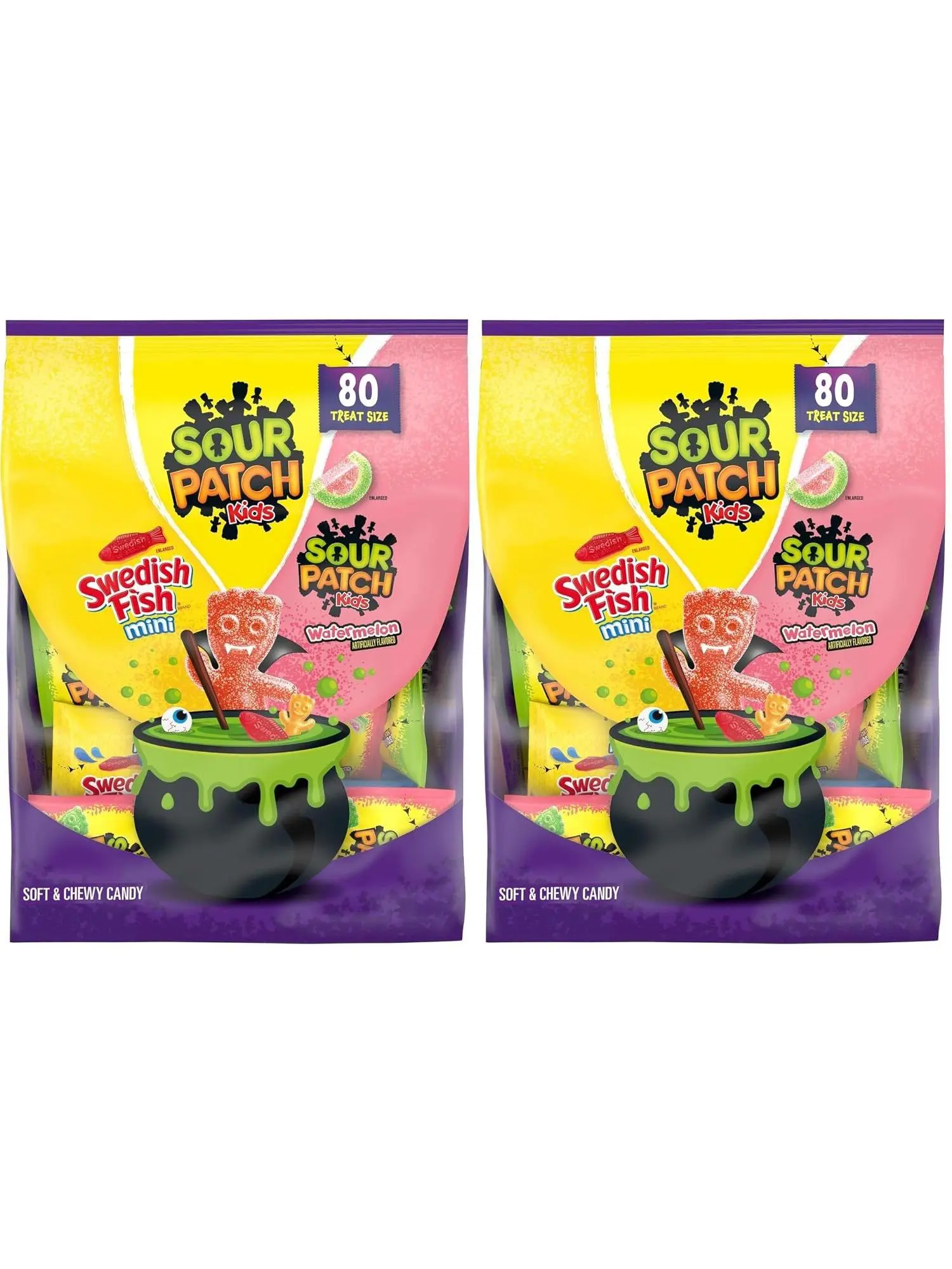 SOUR PATCH KIDS, SWEDISH FISH Soft & Chewy Candy Variety Pack, 80 ct