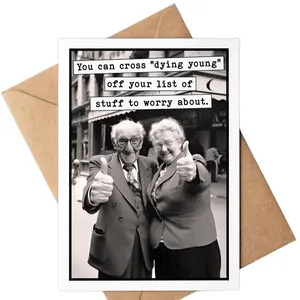 Katie Doodle - Funny Birthday Card for Men (or Women), Funny Birthday Gifts (Handmade in USA), 40th, 50th, 60th, 70th, 75th, 80th, 90th Birthday Cards for Her, Women, Him, Men (Vintage)