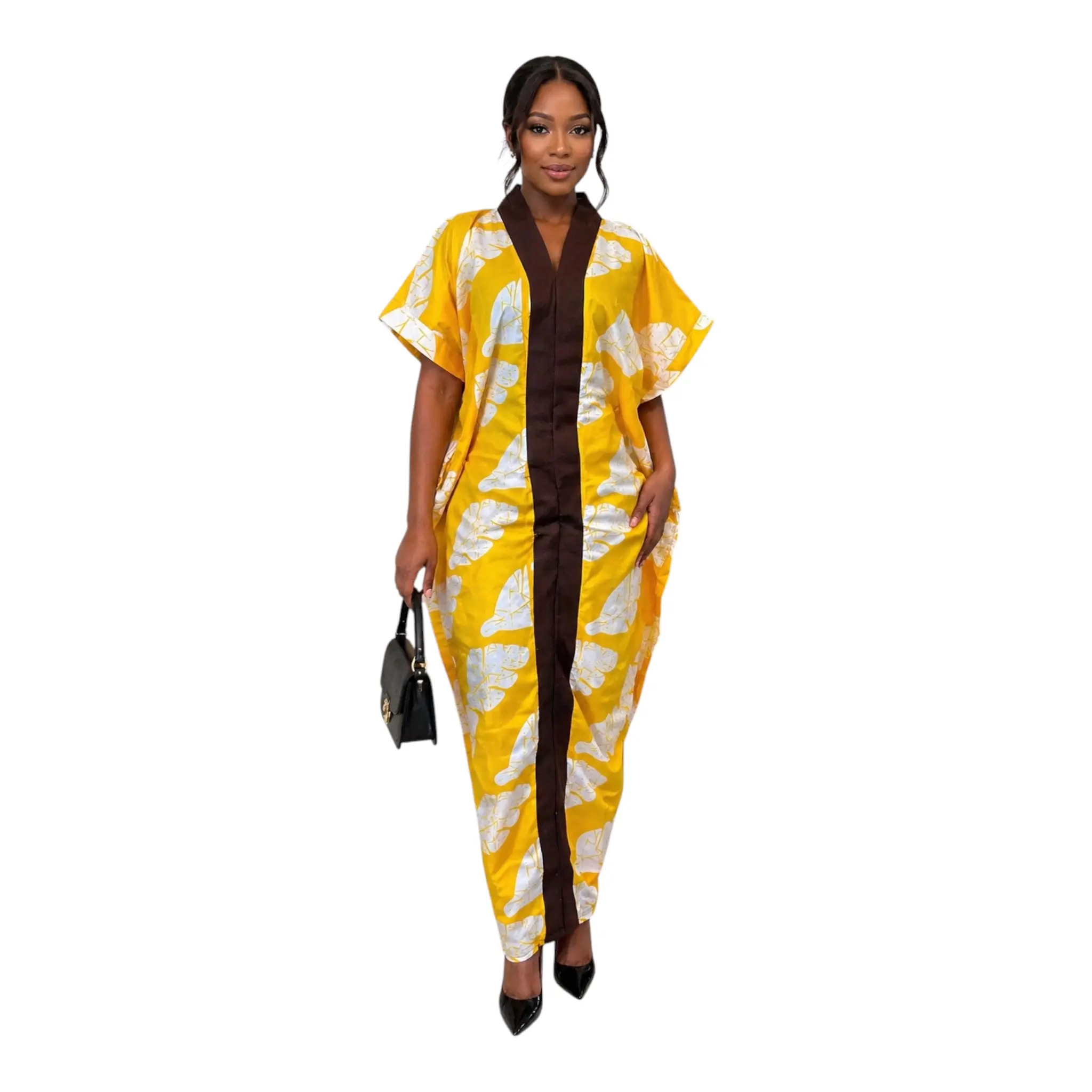 CRZ Elegant African Ankara Kaftan With Aso Oke Design HB4006