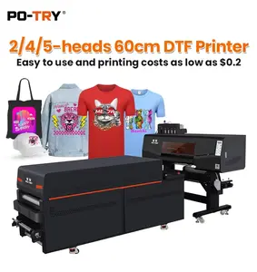 PO-TRY 5 Head DTF 60cm Printhead High Speed DTF Printer Brand New I3200 High Speed Roll to Roll Pigment Printer