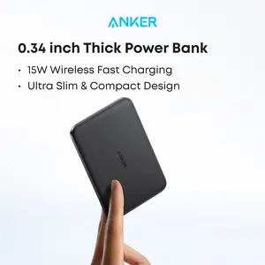 【Magnetic Power Bank】Anker Nano 5,000mAh Magnetic Power Bank, Qi2 15W Max Wireless Portable Charger, Ultra-Slim MagSafe-Compatible Battery Pack for iPhone 17-12, Summerwins, FathersDayGift