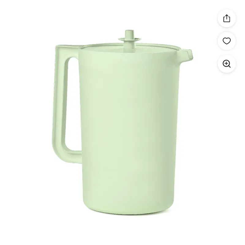 Tupperware Classic 1 Gallon Pitcher with Lid Extra Large Capacity Smart Push Button Lid Comfortable Handle Transparent Material Drinkware Jugs