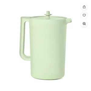 Tupperware Classic 1 Gallon Pitcher with Lid Extra Large Capacity Smart Push Button Lid Comfortable Handle Transparent Material Drinkware Jugs