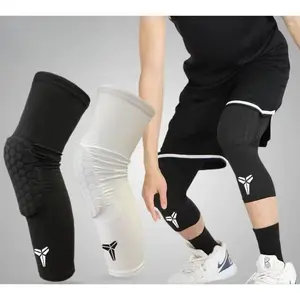 Professional Long Men's Honeycomb Sports Leg Guards Sports Knee Pads Set Full Set Children's Knee Pads Basketball Anti-Collision Knee Pads soccer  bundle seamless toe