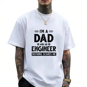 Men'S Summer Relaxed T-Shirt Adorable Engineer Father Gift for Father'S Day Mechanical Engineering Unisex Casual Crew Neck Tee for Daily Outdoor Use Local Delivery 01